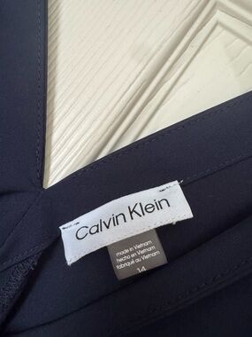 Calvin Klein Navy Blue V-Neck Dress